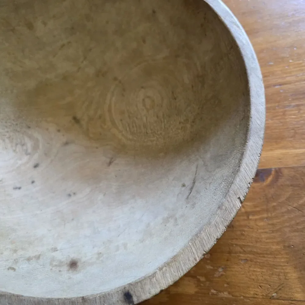 Marquette Wooden Primitive Farmhouse Dough Bowl 14